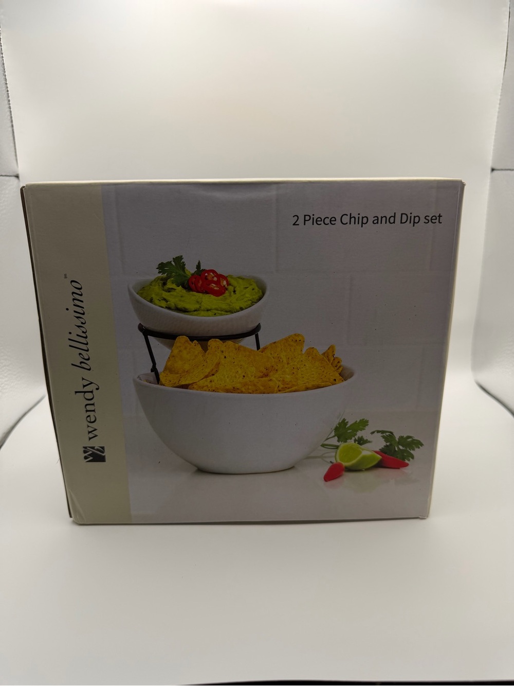 Wendy Bellissimo White 2-Piece Chip and Dip Set